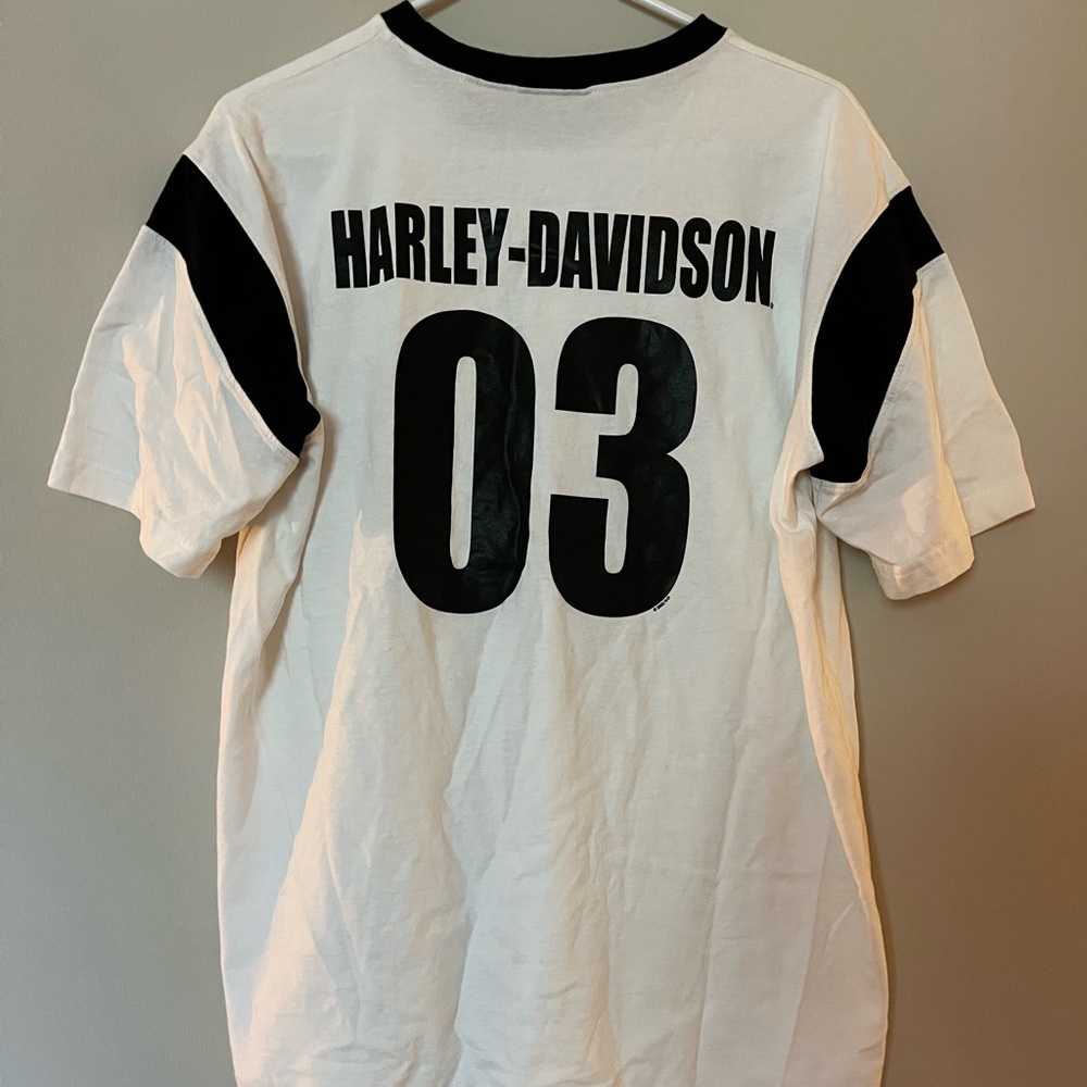 Harley-Davidson White and Black '03 Graphic Short Sleeve Tee